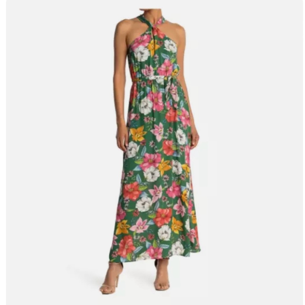 Daniel Rainn Green Floral Maxi Dress